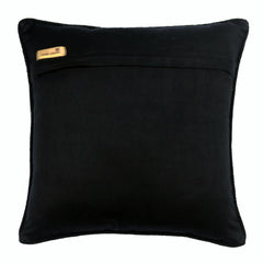 Paved Black - Black Faux Leather Throw Pillow Cover