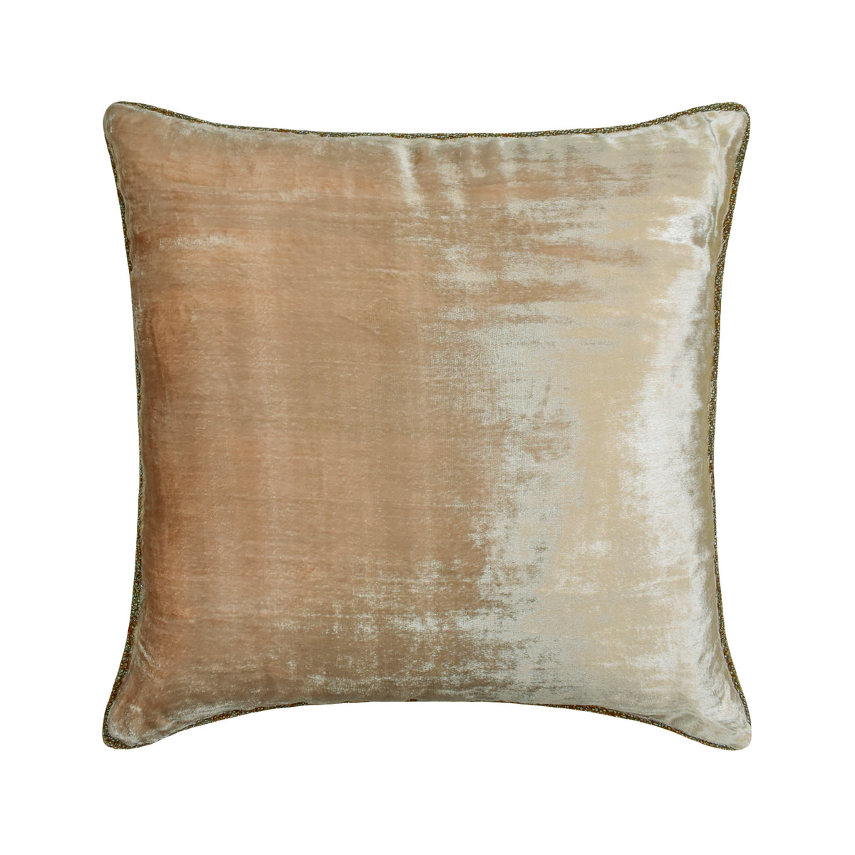 Pearl Shimmer - Pearl Beige Velvet Throw Pillow Cover