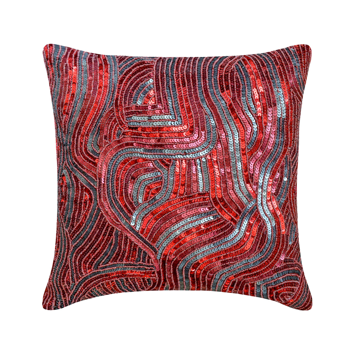 Red Love - Red Art Silk Decorative Euro Sham