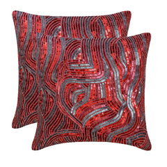 Red Love - Red Art Silk Decorative Euro Sham