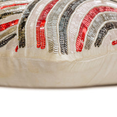 Red N Black Streaks - Red Art Silk Throw Pillow Cover