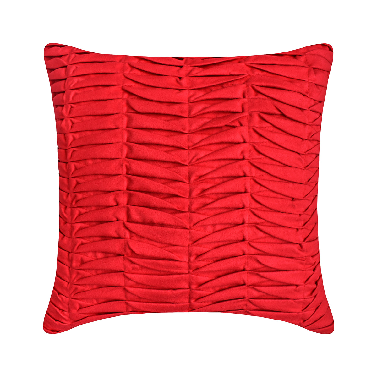 Red Wind Folds - Red Faux Suede Throw Pillow Cover