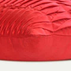 Red Wind Folds - Red Faux Suede Decorative Euro Sham