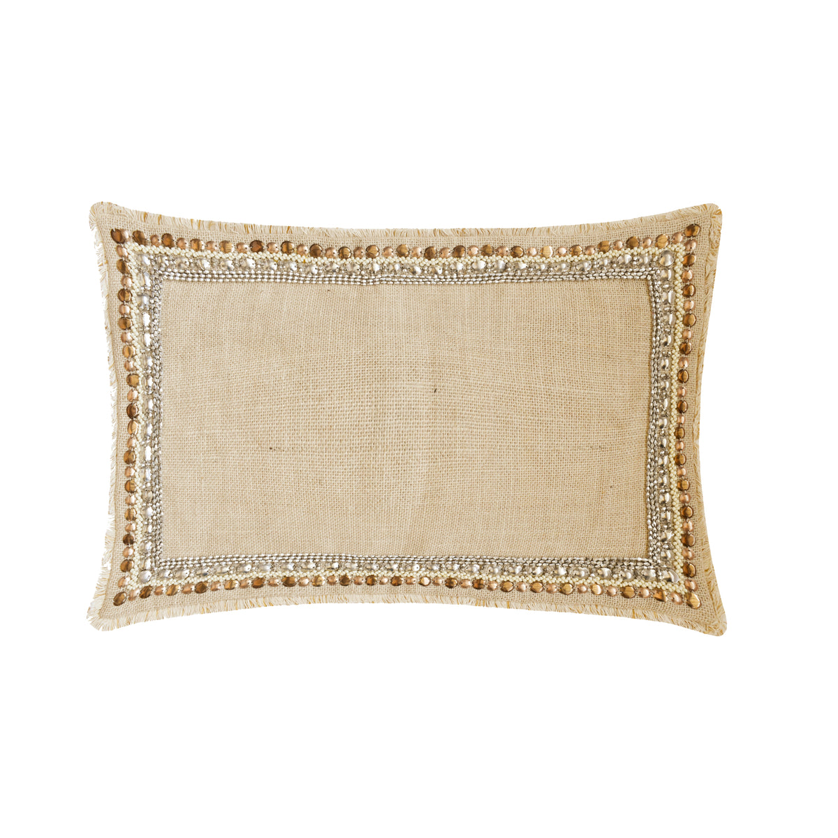 Soraya - Beige Burlap Lumbar Pillow Cover