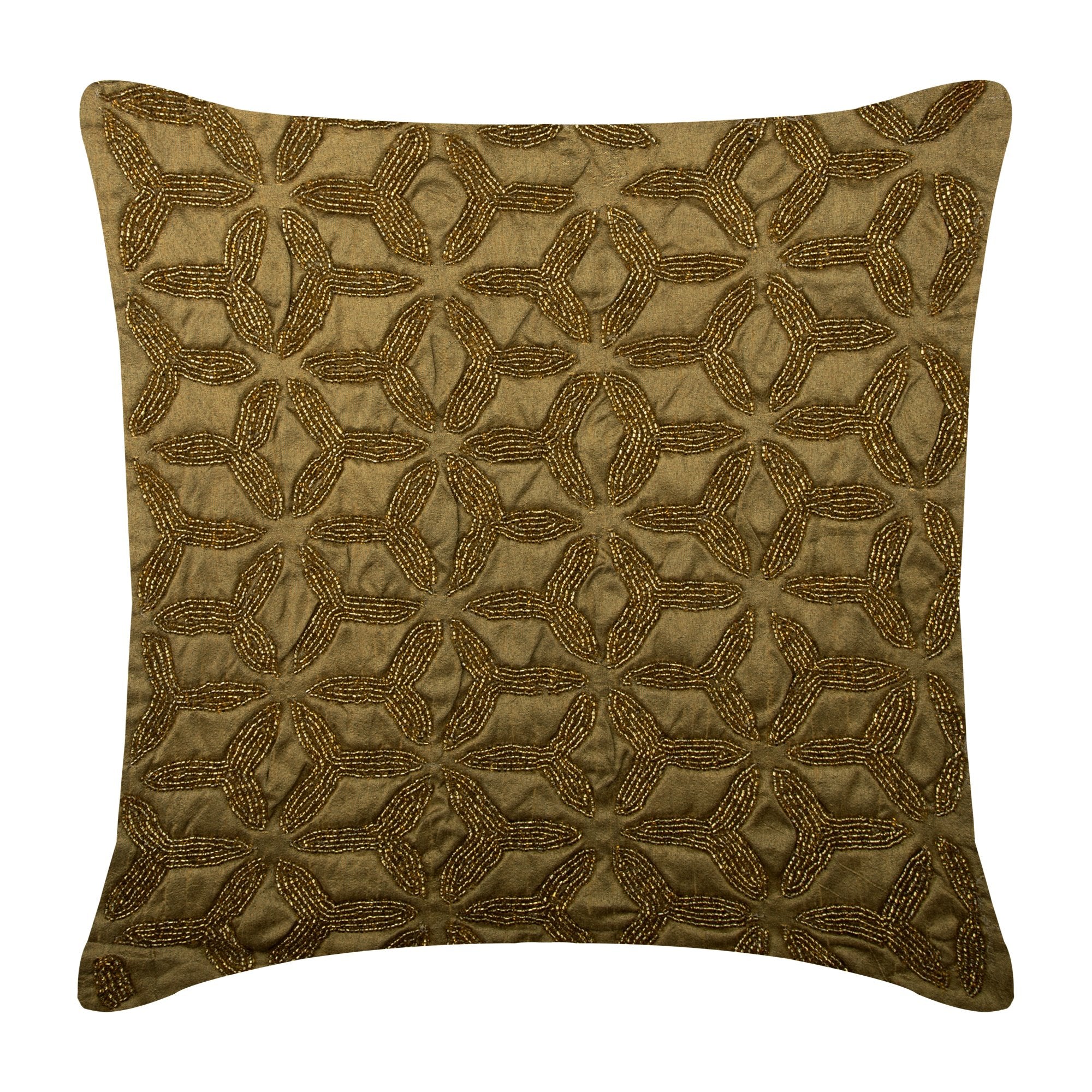 Gold Trinity Zardozi Decorative Euro Sham