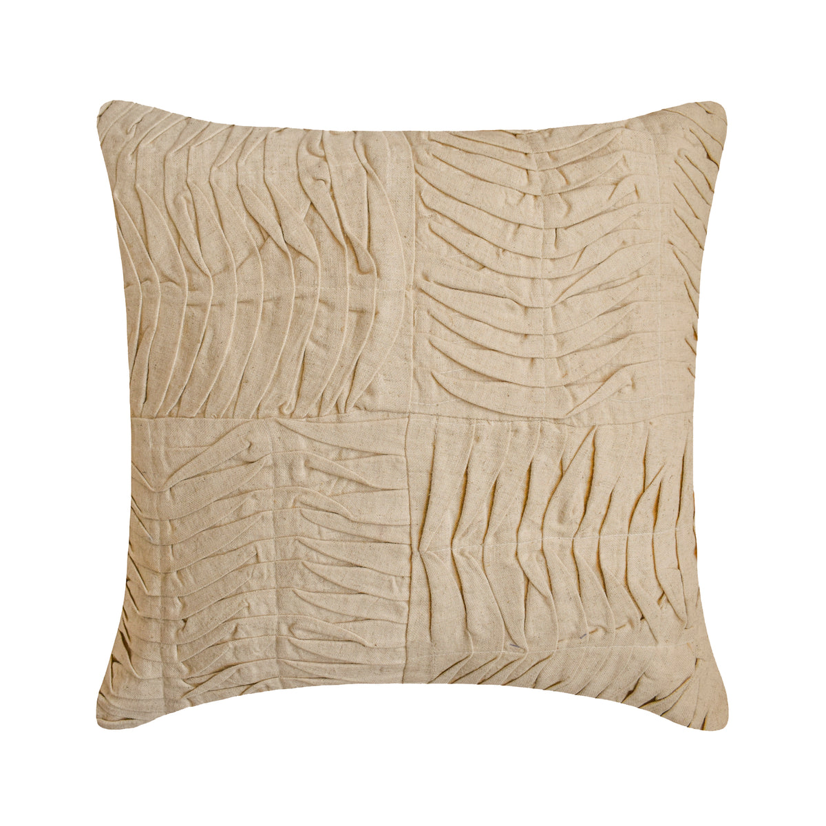 Tender Waves - Natural Beige Cotton Linen Throw Pillow Cover