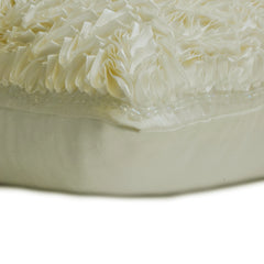 Thats Satin Ribbon - Ivory Art Silk Decorative Euro Sham