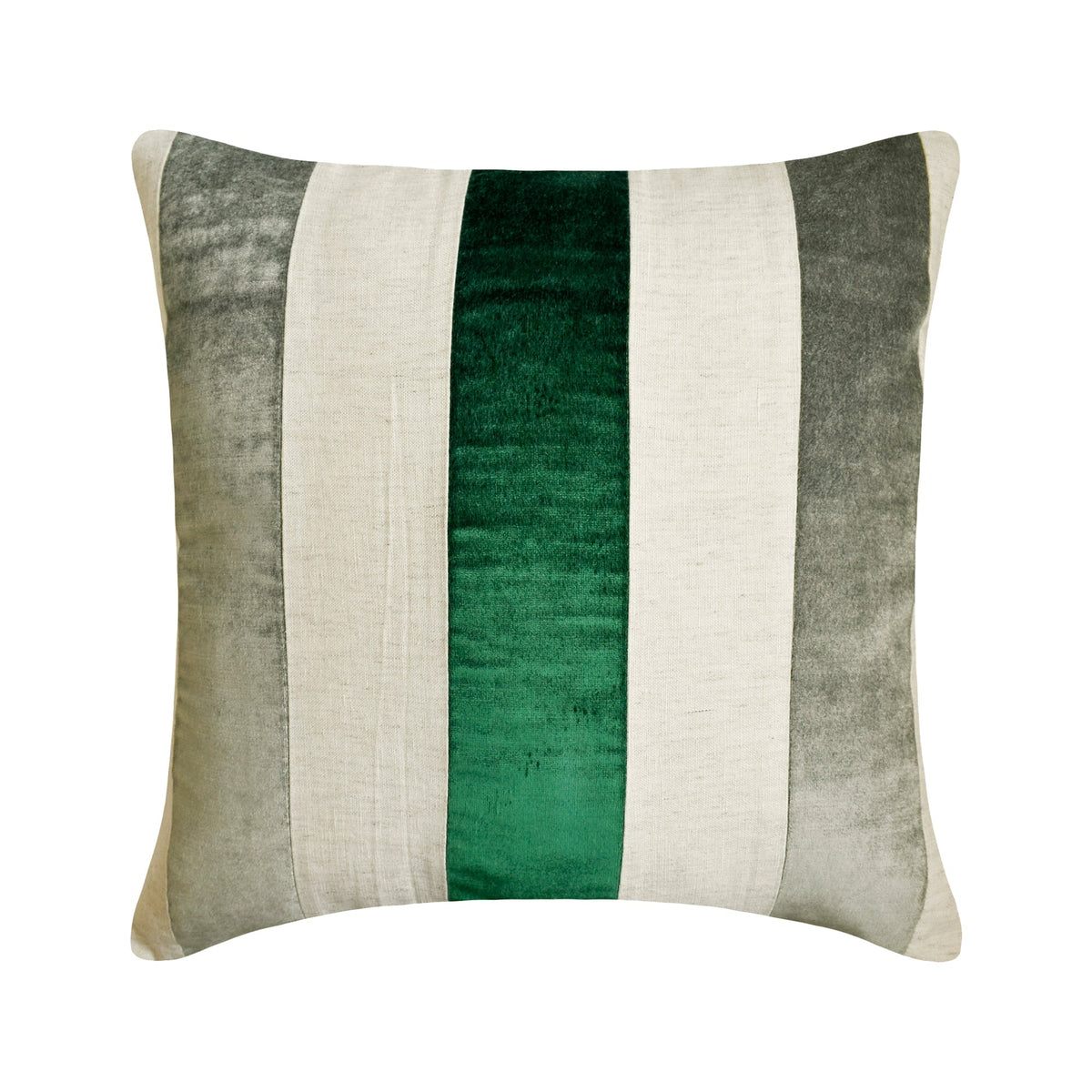 Velvet Band Emerald - Emerald Green Velvet Throw Pillow Cover
