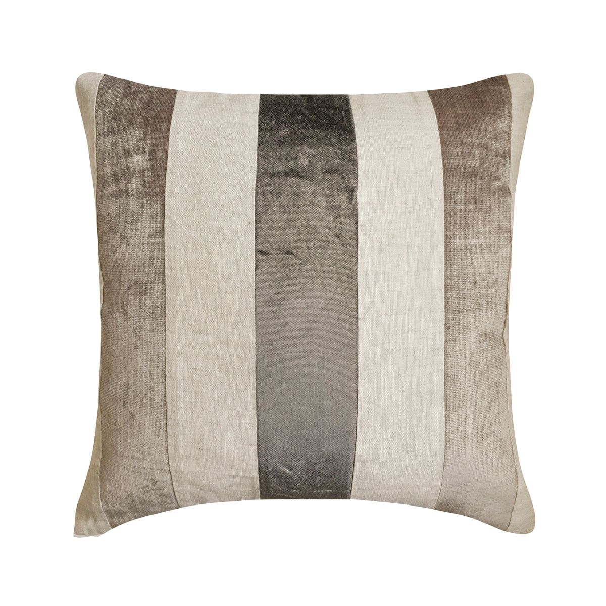 Velvet Band Grey - Grey Velvet Decorative Euro Sham