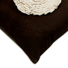 Vintage Blossoms - Brown Suede Decorative Euro Sham