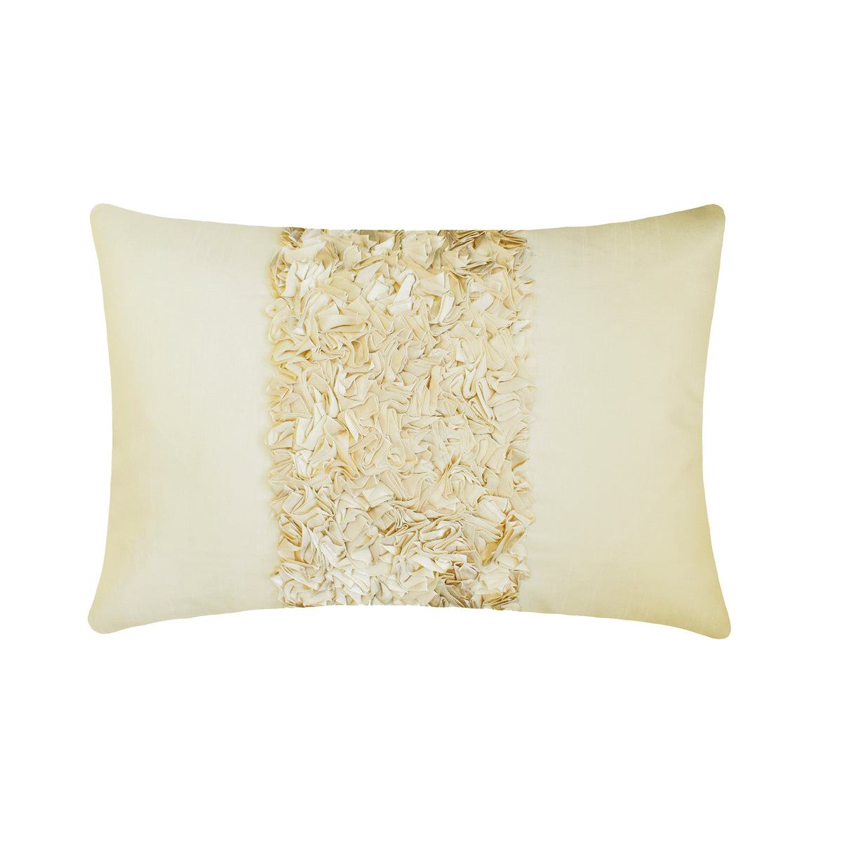 Vintage Ivory Love - Art Silk Ivory Decorative Lumbar Pillow Cover