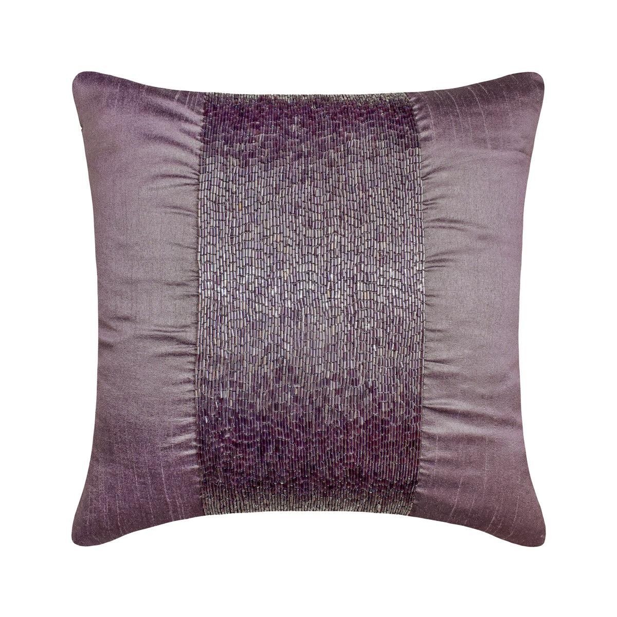 Violet Center - Purple Art Silk Throw Pillow Cover