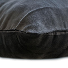 Wicked Black - Black Faux Leather & Suede Halloween Lumbar Pillow Cover