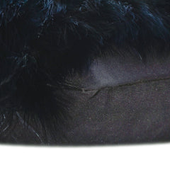 Wicked Black - Black Faux Leather & Suede Halloween Lumbar Pillow Cover