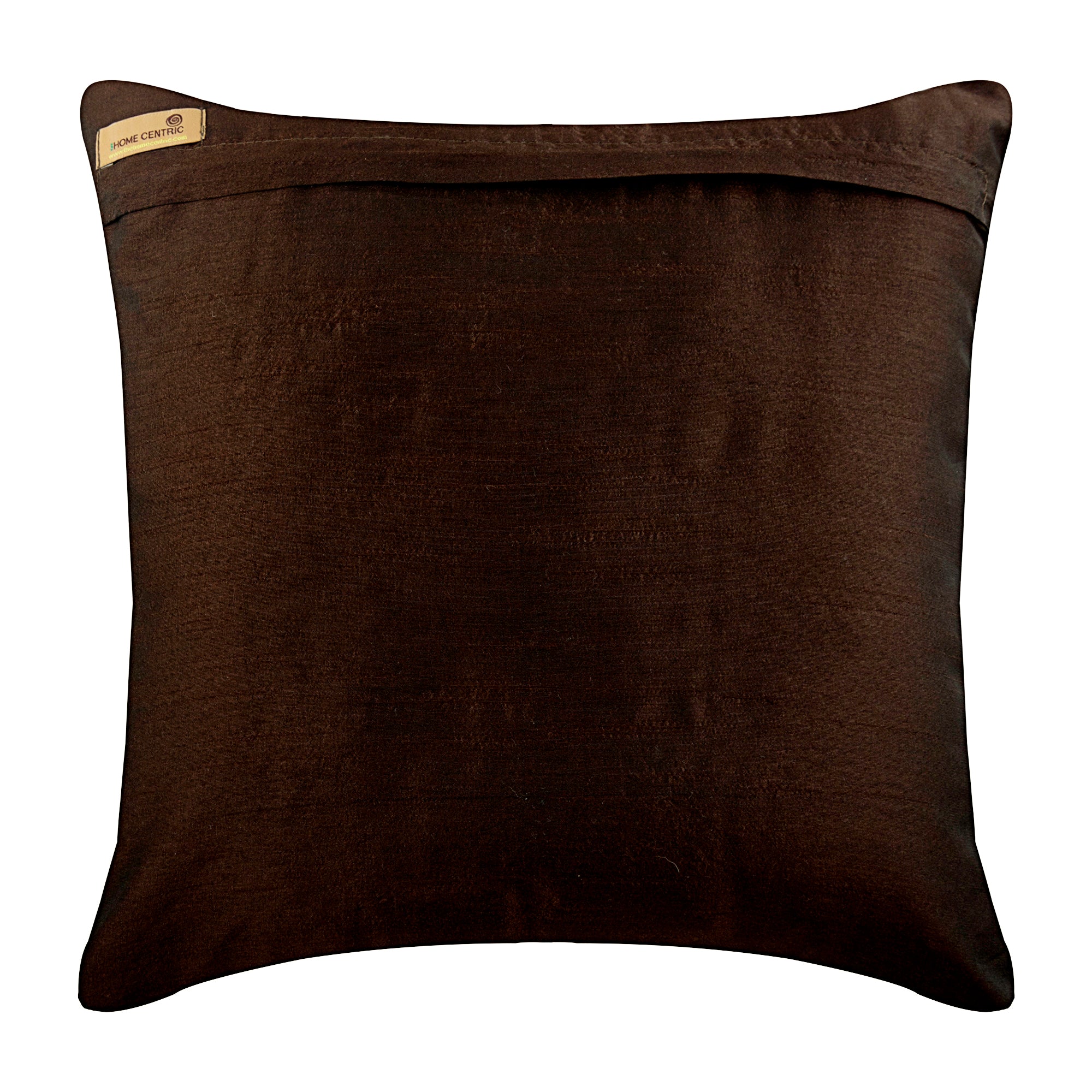 Adara - Brown Silk Throw Pillow Cover