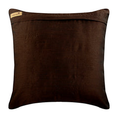 Adara - Brown Silk Throw Pillow Cover