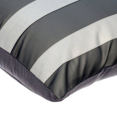 Alternating Silver - Gray Faux Leather Decorative Euro Sham