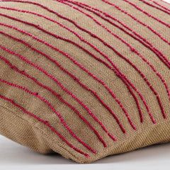 Ambrosia - Beige Burlap Lurex Decorative Euro Sham