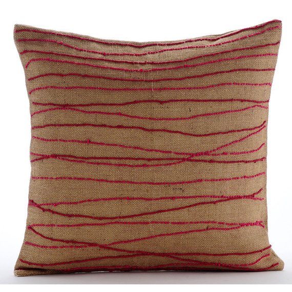 Ambrosia - Beige Burlap Lurex Decorative Euro Sham