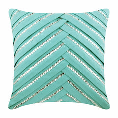 Crystal Heart - Fuchsia Pink Suede Decorative Euro Sham