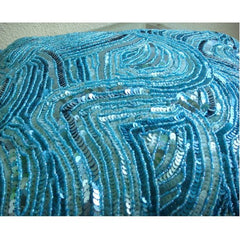 Aqua Infinity - Aqua Blue Art Silk Throw Pillow Cover