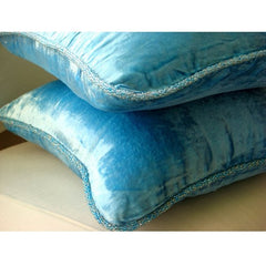 Aqua Shimmer - Aqua Blue Velvet Decorative Euro Sham