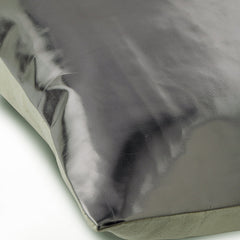 Better Half Charcoal Silver - Charcoal Gray Faux Leather Decorative Euro Sham