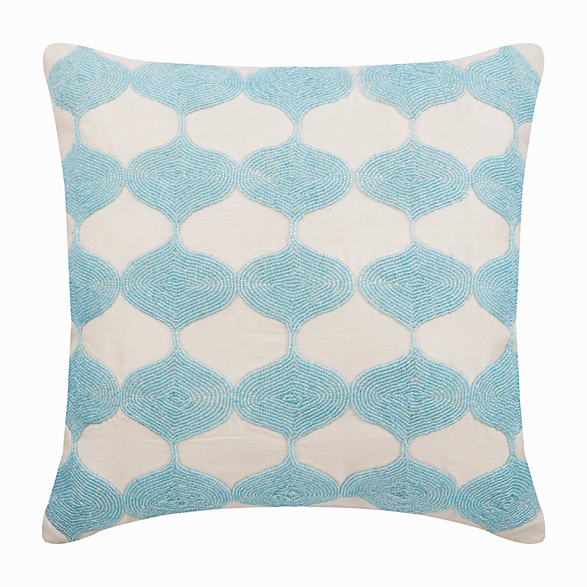 Between The Clouds Blue Silk Throw Pillow Cover