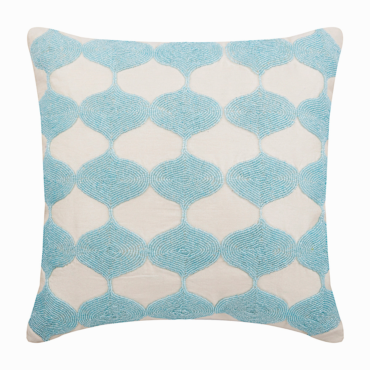 Between The Clouds Blue Silk Throw Pillow Cover
