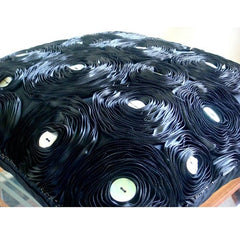 Black Paradise - Black Art Silk Halloween Throw Pillow Cover