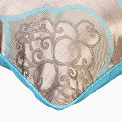 Blue Damask Galore - Blue Jacquard Weave Throw Pillow Cover