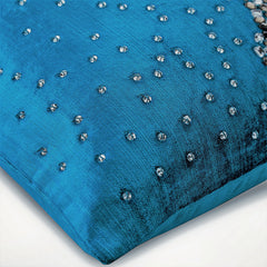Blue Diamond Girl - Turquoise Blue Art Silk Decorative Euro Sham