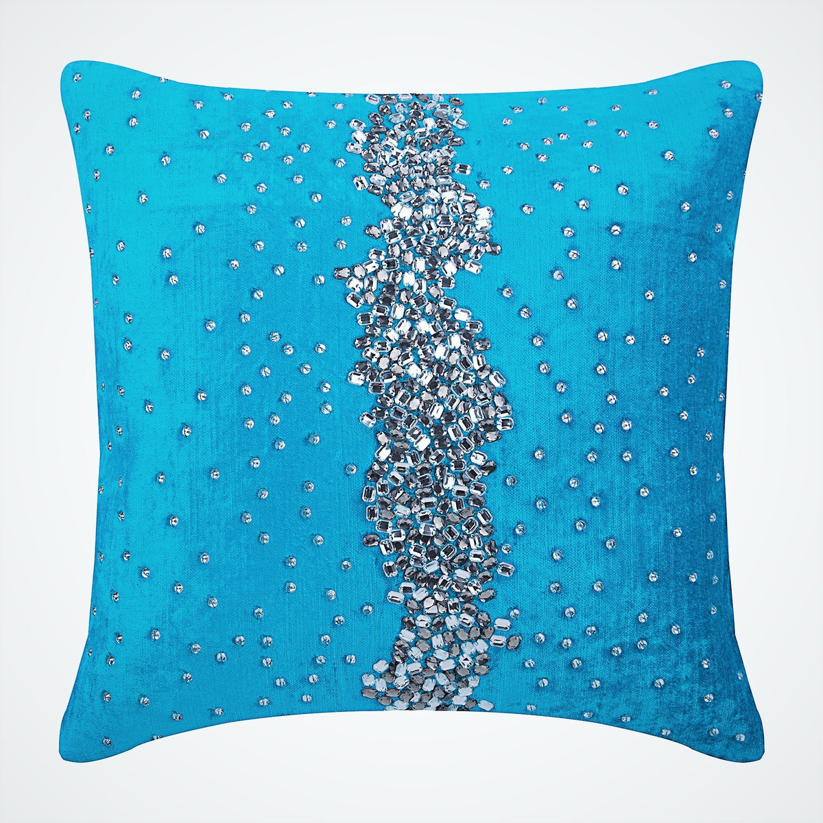 Blue Diamond Girl - Turquoise Blue Art Silk Decorative Euro Sham