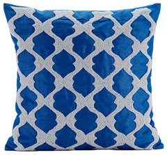 Blue Lagoon - Royal Blue Art Silk Decorative Euro Sham