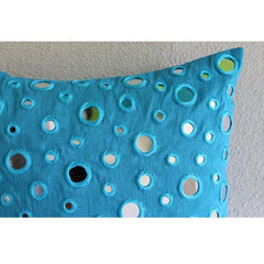 Blue Mirror - Aqua Blue Art Silk Decorative Euro Sham