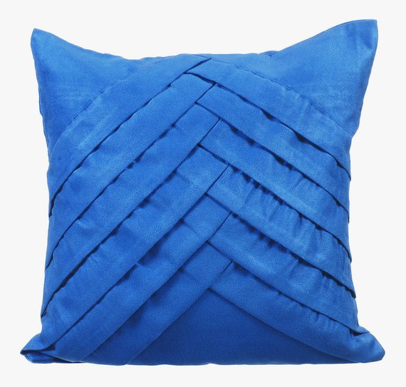 Blue suede pillows online