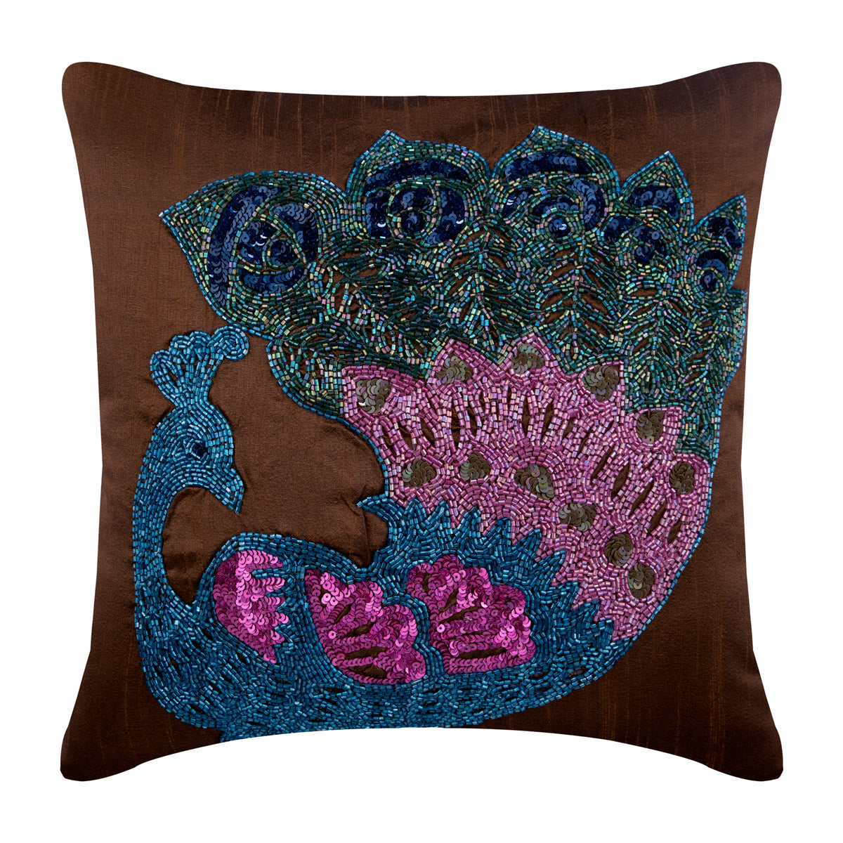 Blue Peacock Pillow Cover