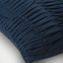 Blue Wind Folds - Dark Blue Faux Suede Throw Pillow Cover