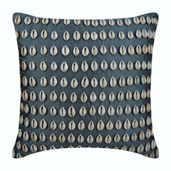 Bohemian Shells - Blue Silk Decorative Euro Sham