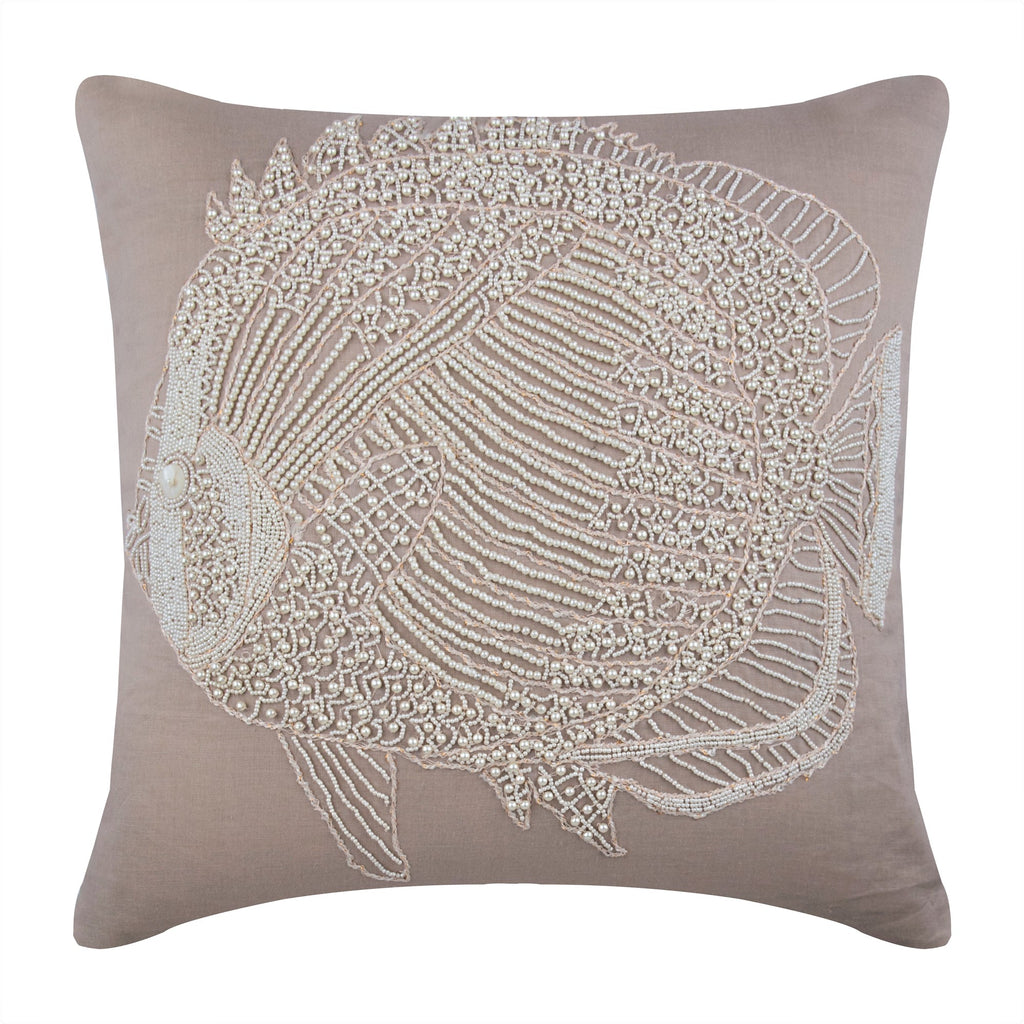 Mocha Cotton Linen Throw Pillow Cover, Butterfly Fish – The HomeCentric