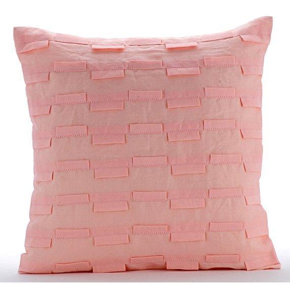 Candy Floss - Pink Cotton Linen Decorative Euro Sham