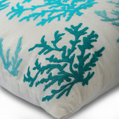 Caribbean Coast - Blue Cotton Linen Decorative Euro Sham
