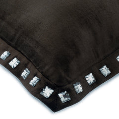 Charcoal Crystal Palace - Charcoal Gray Velvet Throw Pillow Cover