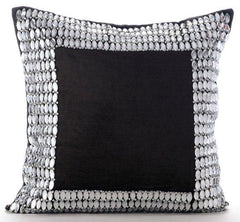 Charcoal Onyx - Charcoal Gray Velvet Decorative Euro Sham