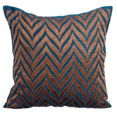 Chevron Escape - Blue Velvet Decorative Euro Sham