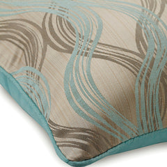 Cloud Illusions - Blue Jacquard Silk Throw Pillow Cover