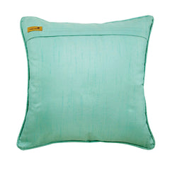 Cloud Illusions - Blue Jacquard Silk Throw Pillow Cover
