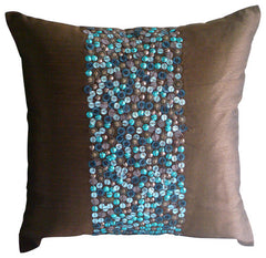Cocoa & Turq Pillow Cover
