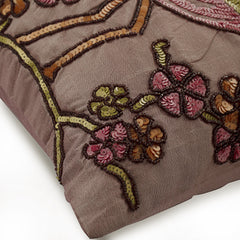 Colorful Birdy - Pink Art Silk Decorative Euro Sham