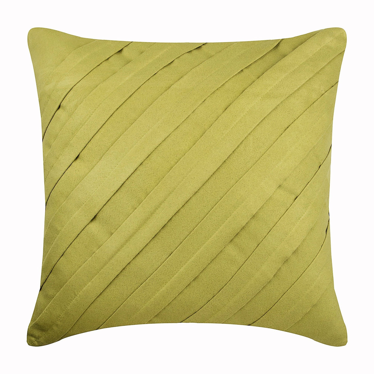 Contemporary Apple Green - Apple Green Faux Suede Decorative Euro Sham